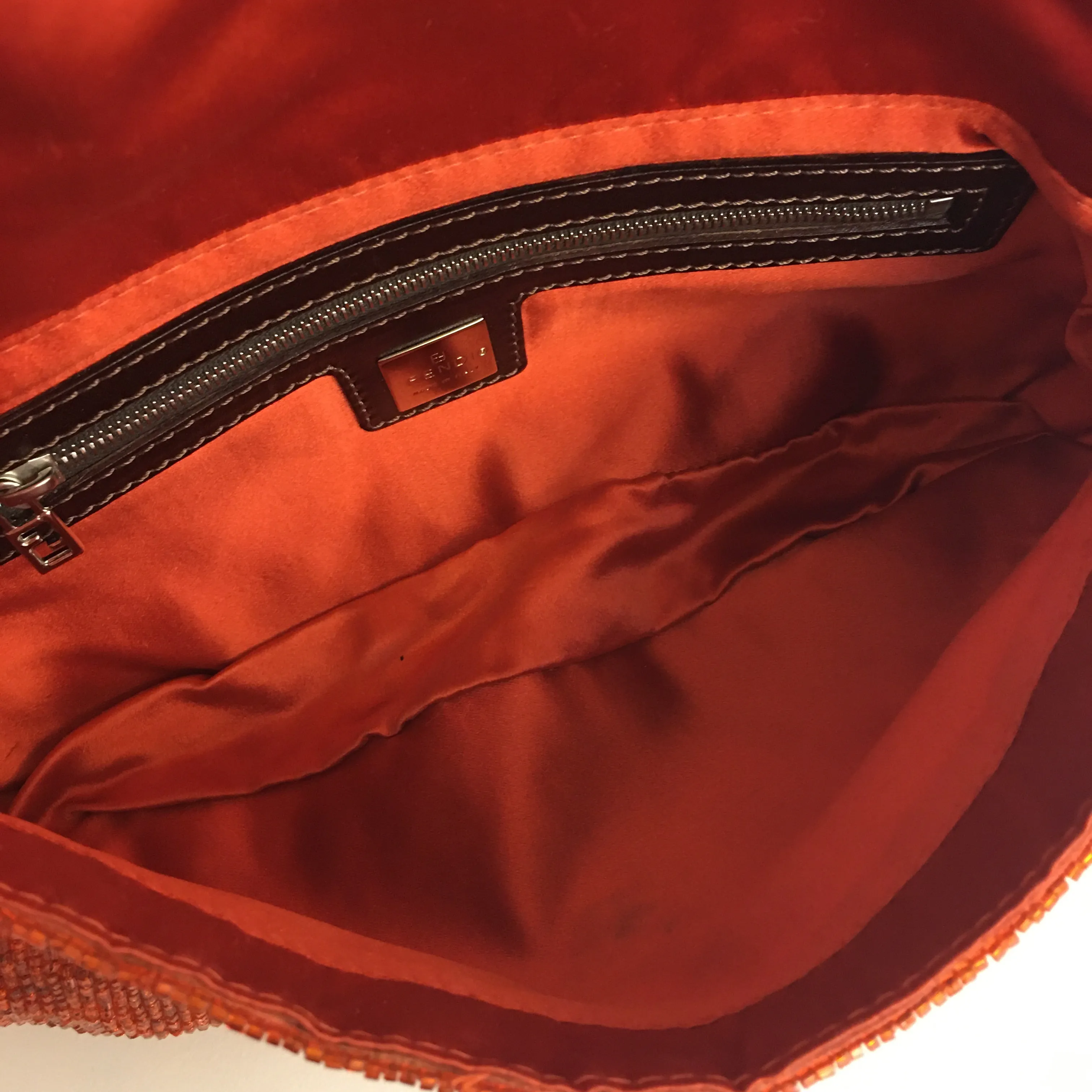 FENDI Baguette Shoulder Bag in Red Fabric