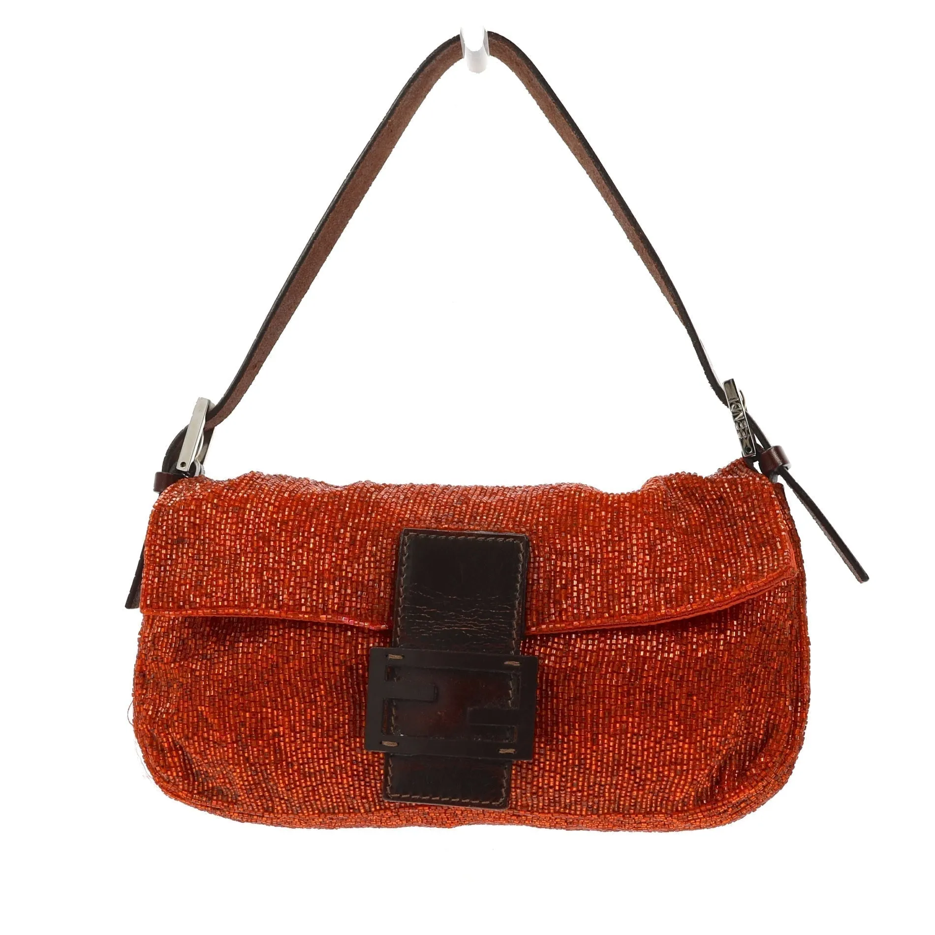 FENDI Baguette Shoulder Bag in Red Fabric