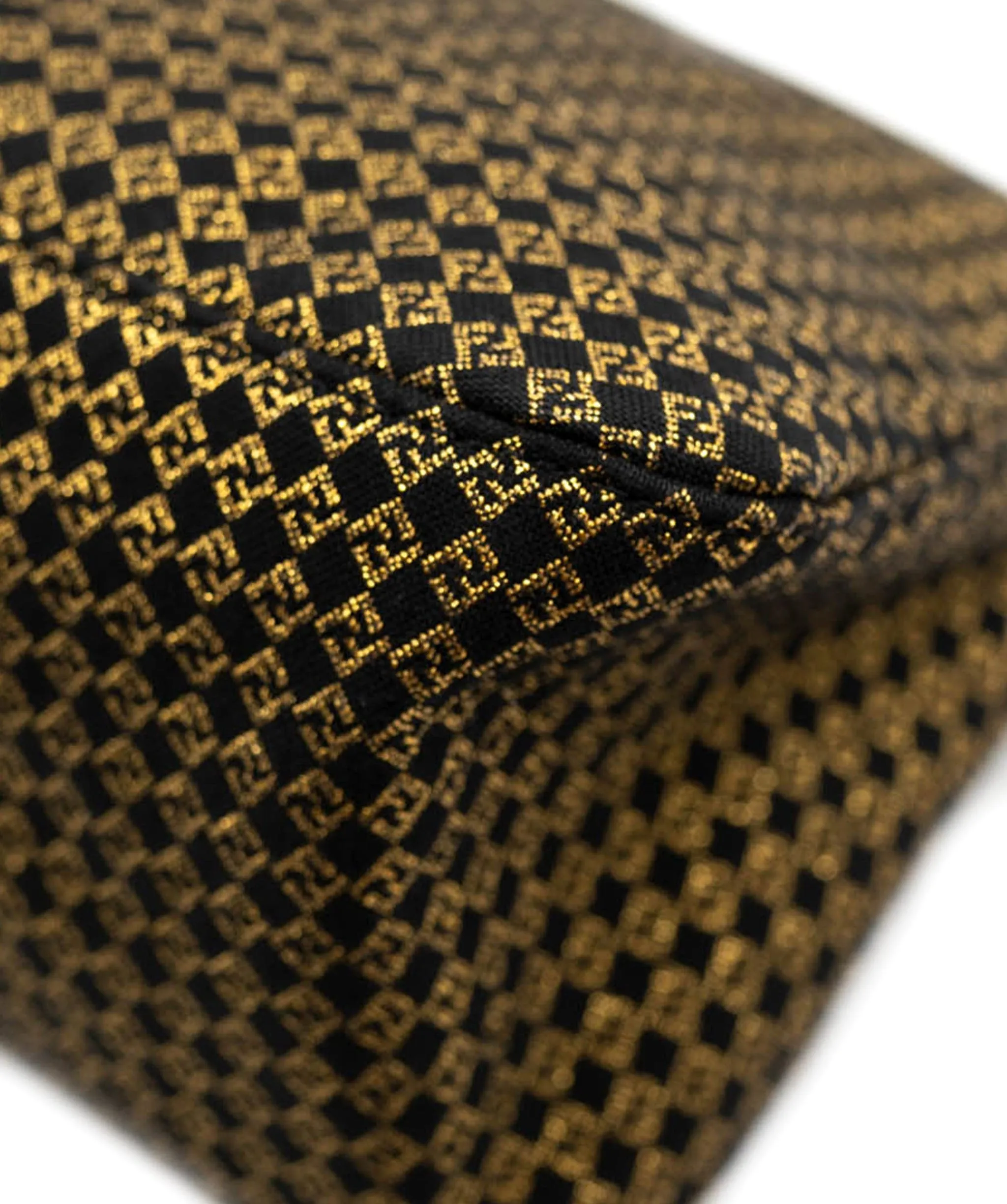 Fendi Small FF Micro Gold Print with GHW Baguette Bag - AWL3694