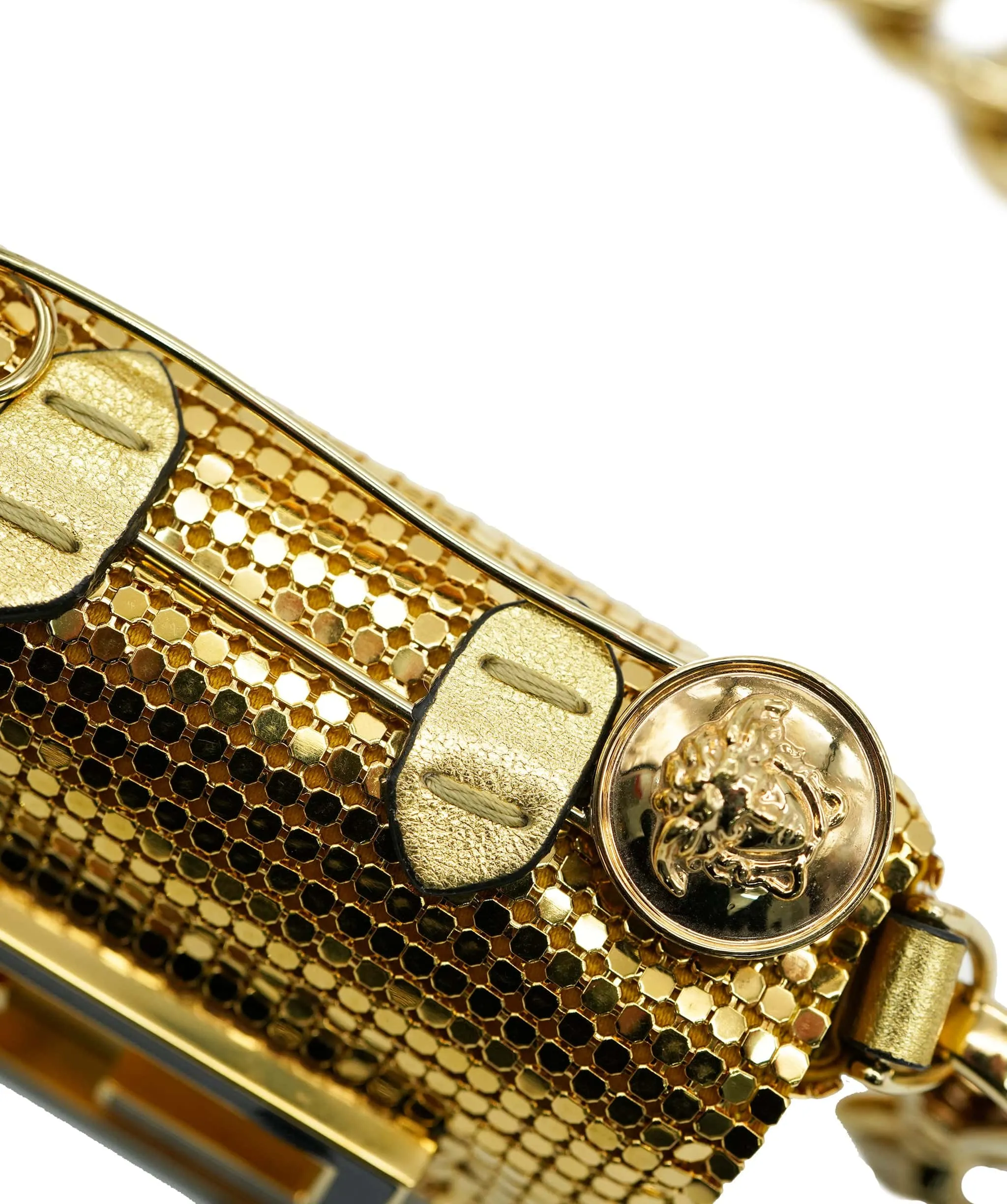 Fendi X Versace "FENDACE" Gold Chainmail Micro Baguette AGC2201