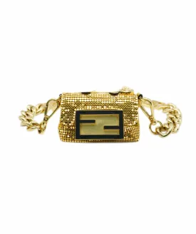 Fendi X Versace "FENDACE" Gold Chainmail Micro Baguette AGC2201