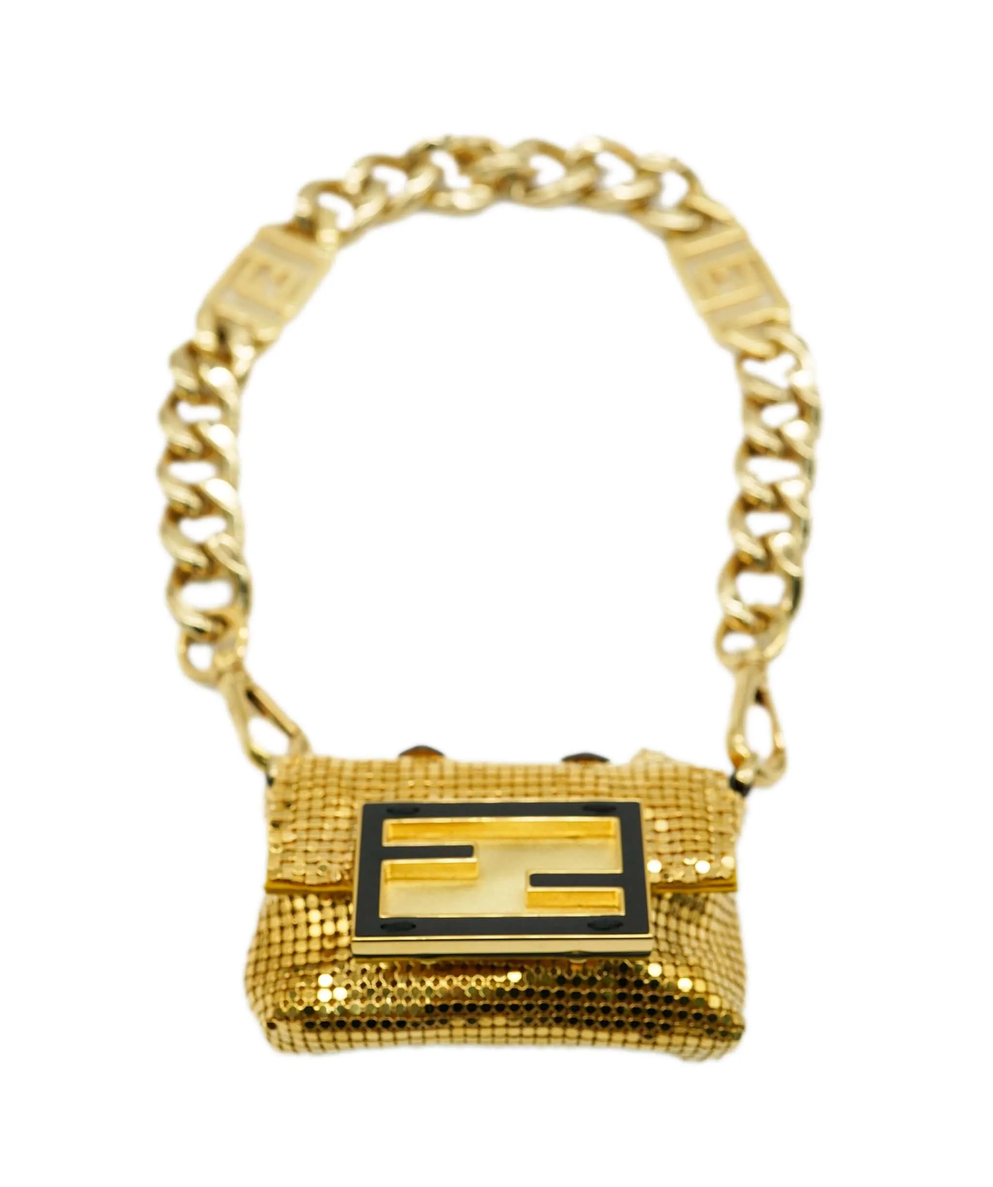 Fendi X Versace "FENDACE" Gold Chainmail Micro Baguette AGC2201