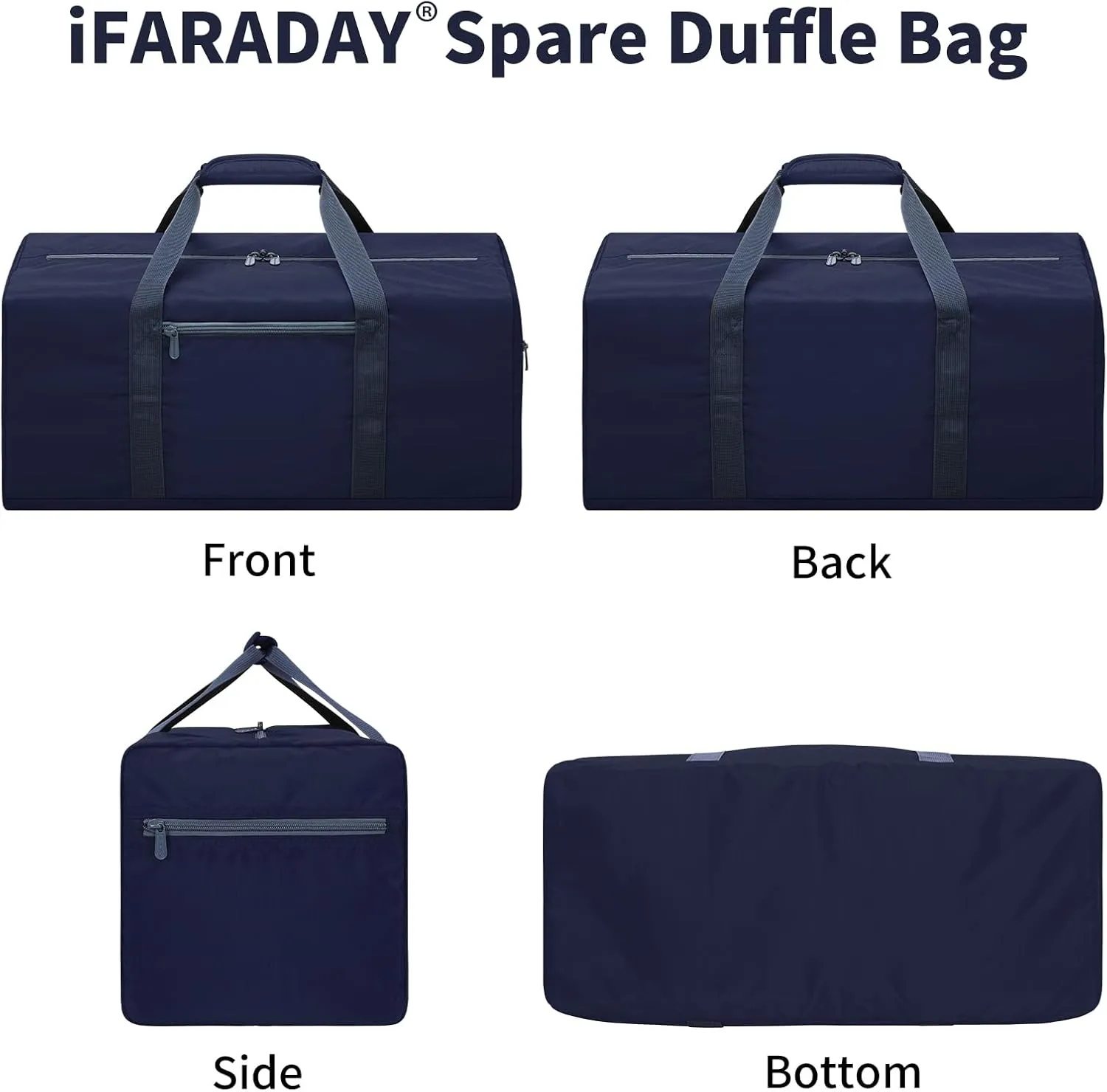 Foldable Duffel Bag 35L Small Luggage Bag Lightweight for Travel Gym Sport-Navy
