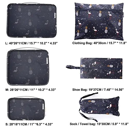 Garment bag set, packing bags for suitcases 6-piece ultra-light suitcase organizer set for travel, duffle bags, hand luggage and backpacks