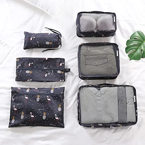 Garment bag set, packing bags for suitcases 6-piece ultra-light suitcase organizer set for travel, duffle bags, hand luggage and backpacks