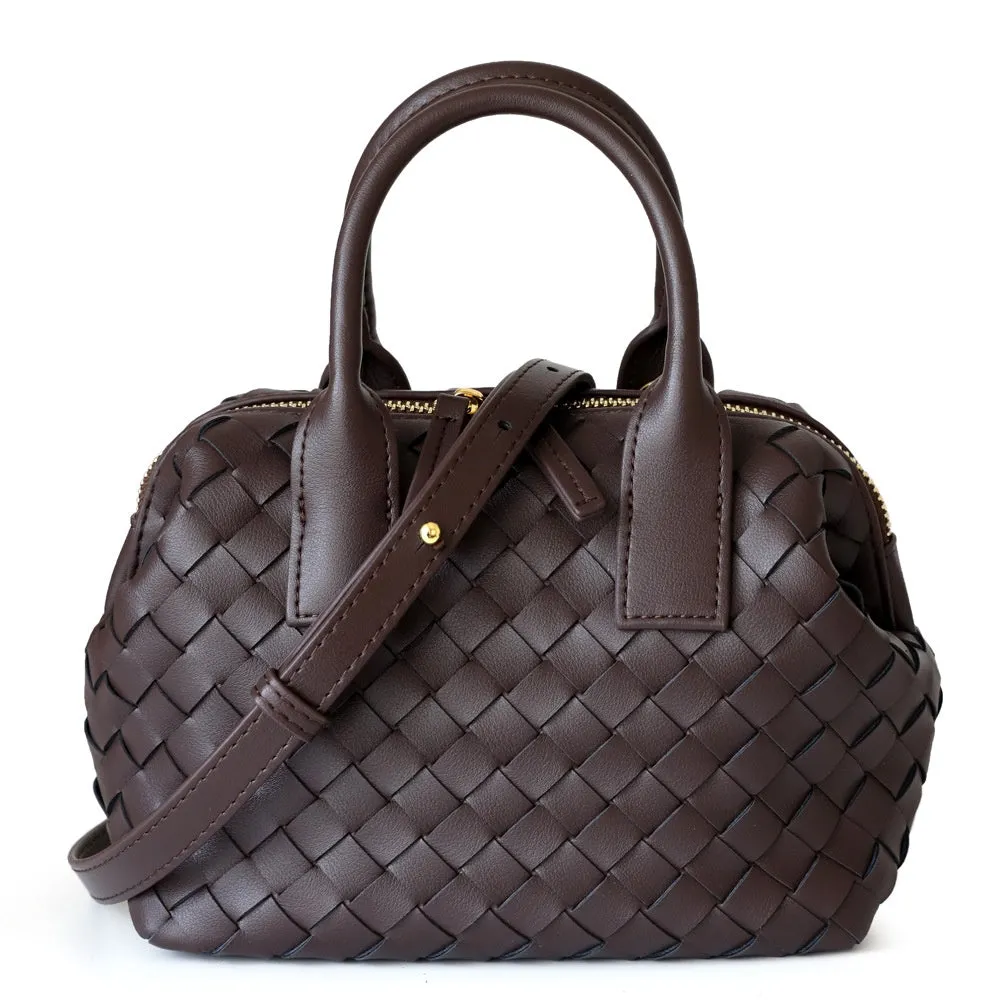 Hestia | Elegant Brown Woven Leather Handbag – Timeless Craftsmanship & Everyday Luxury