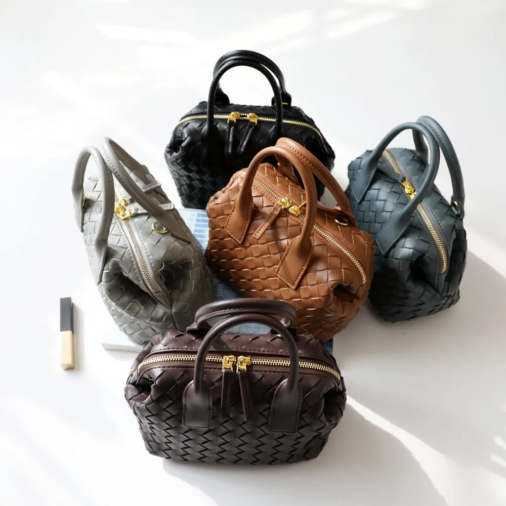 Hestia | Elegant Brown Woven Leather Handbag – Timeless Craftsmanship & Everyday Luxury