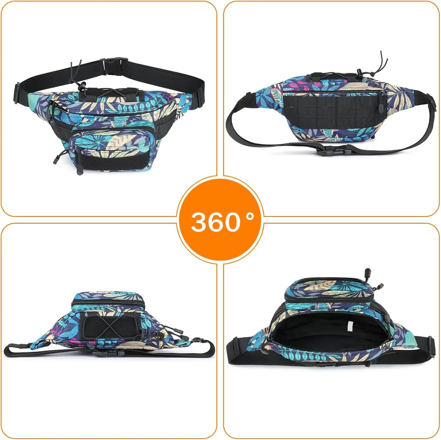 Huntvp Military Fanny Pack Tactical Waist Bag Pack Water-resistant Hip Belt Bag Pouch for Hiking Climbing Bumbag
