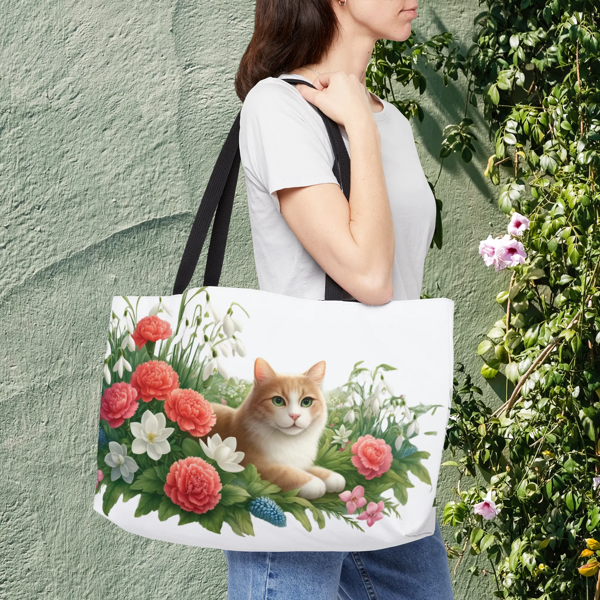 January Birth Flower - Cat Lover - Weekender Tote Bag