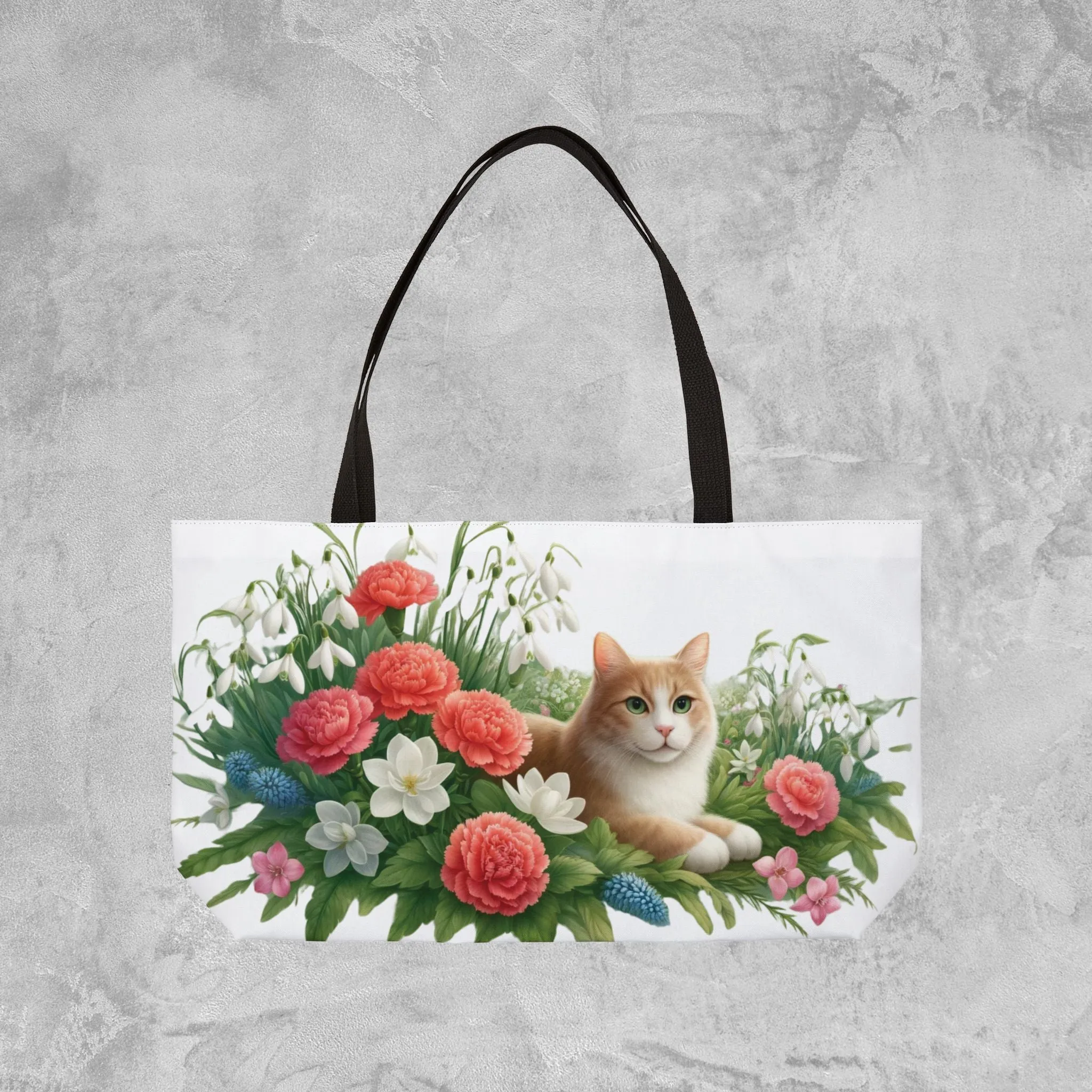 January Birth Flower - Cat Lover - Weekender Tote Bag