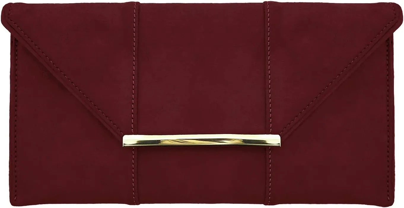 JNB Faux Microsuede Envelope Clutch