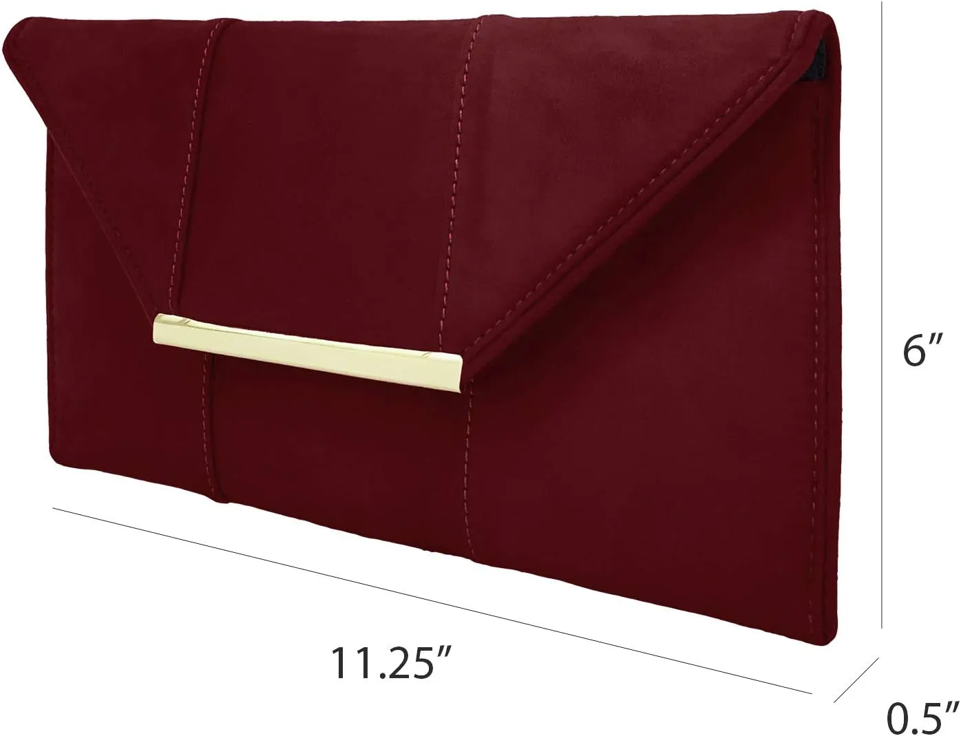 JNB Faux Microsuede Envelope Clutch