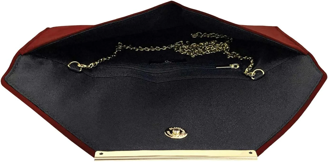 JNB Faux Microsuede Envelope Clutch