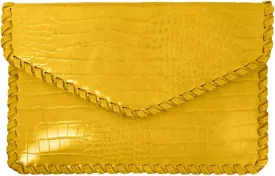 JNB Flat Crocodile Pattern Envelope clutch