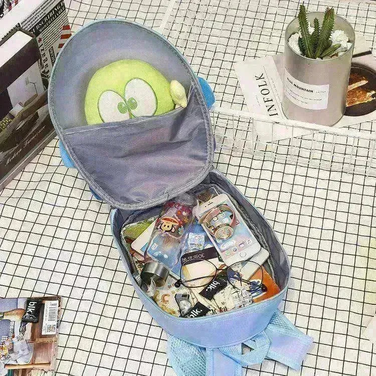 Kids' Cartoon Aircraft Hard Shell Backpack: Waterproof, Double Shoulder Bag