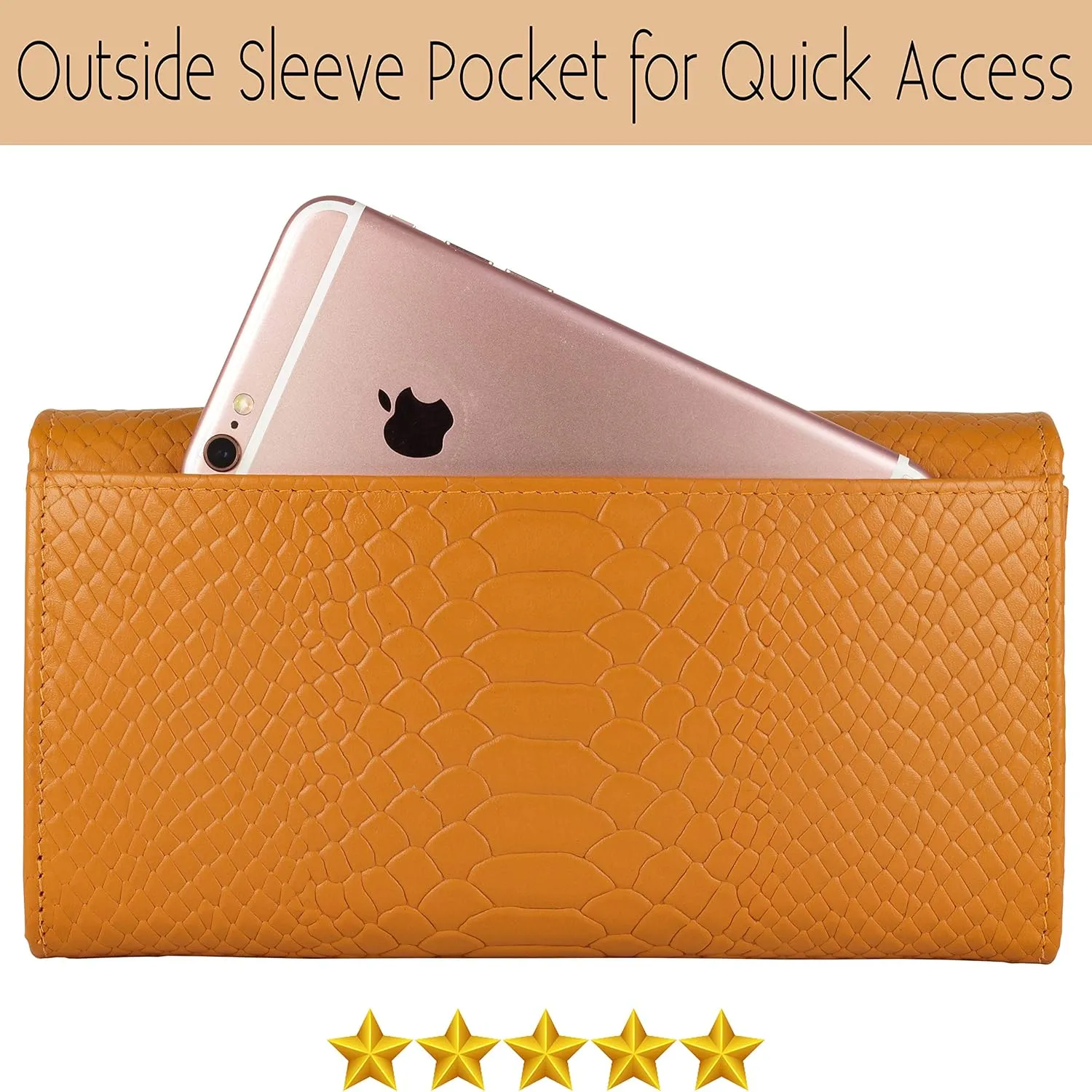 Mou Meraki Women RFID Blocking Genuine Leather Bifold Wallet-Clutch For Women-Shield Against Identity Theft