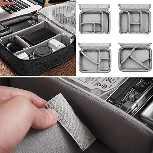 Organizer Bag, Travel Electronics Case 3 Layer Large Capacity Multifunctional Waterproof Shockproof Case for Cables, ipad, Charger, Mobile Phone, Hard Drives, Powerbank