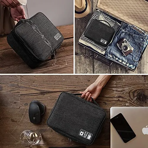 Organizer Bag, Travel Electronics Case 3 Layer Large Capacity Multifunctional Waterproof Shockproof Case for Cables, ipad, Charger, Mobile Phone, Hard Drives, Powerbank