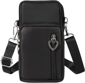 Oxford Cellphone Shoulder Crossbody Bags Wrist Pouch Armband For Google Pixel 8 7 6 Moto G 5G 2025,Moto G Play 2024, Moto G Power 2025, G Stylus 5G 2023, Moto Edge  Moto G Pure 2021 (Black)