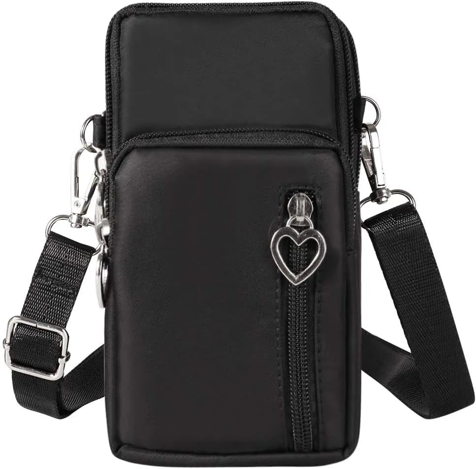 Oxford Cellphone Shoulder Crossbody Bags Wrist Pouch Armband For Google Pixel 8 7 6 Moto G 5G 2025,Moto G Play 2024, Moto G Power 2025, G Stylus 5G 2023, Moto Edge  Moto G Pure 2021 (Black)