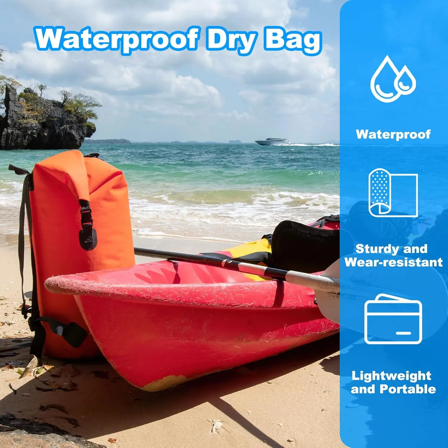 PATIKIL 24L Waterproof Dry Bags, 2 Pack Portable Dry Sack Roll Top Bag Lightweight Dry Storage Bag for Gym Kayaking Hiking Swimming Camping, Fruit Green