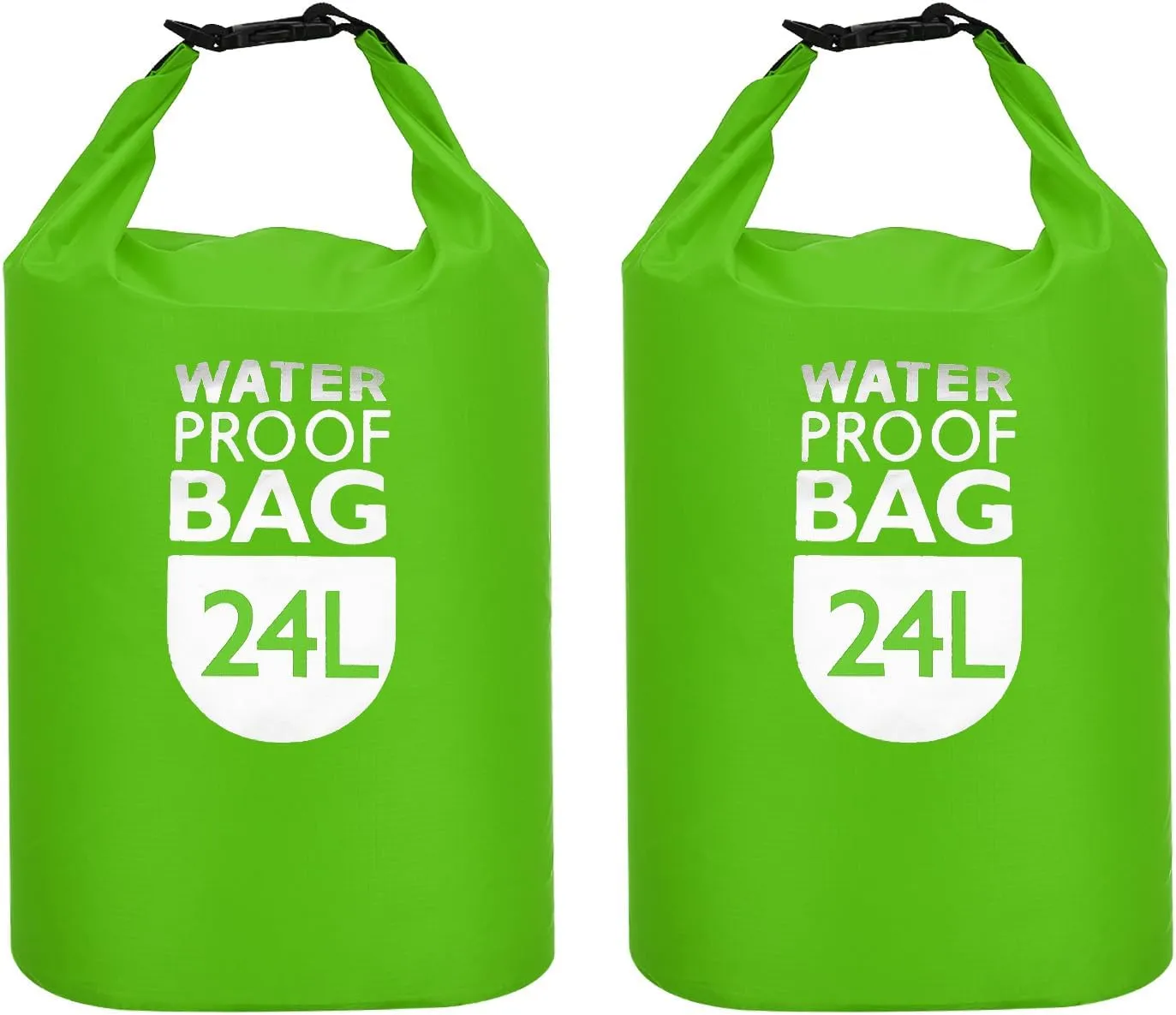 PATIKIL 24L Waterproof Dry Bags, 2 Pack Portable Dry Sack Roll Top Bag Lightweight Dry Storage Bag for Gym Kayaking Hiking Swimming Camping, Fruit Green