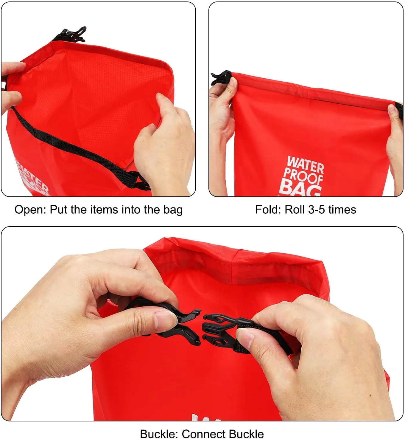 PATIKIL 24L Waterproof Dry Bags, 2 Pack Portable Dry Sack Roll Top Bag Lightweight Dry Storage Bag for Gym Kayaking Hiking Swimming Camping, Fruit Green