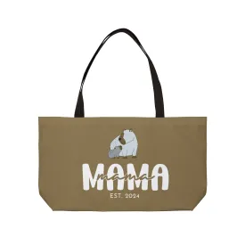Personalized Mama Capybara Weekender Tote Khaki, Gift For Mom