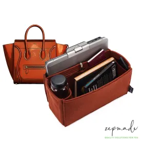 Purse Organizer Insert for Celine Luggage, Bag Organizer with Laptop Compartment and Pen Holder