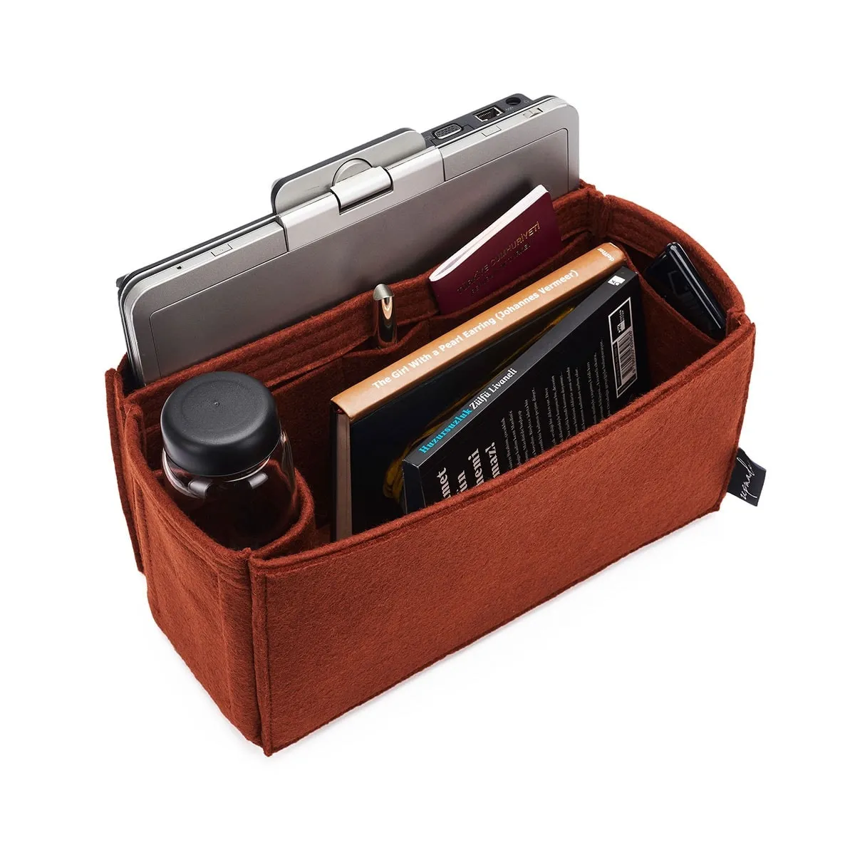 Purse Organizer Insert for Celine Luggage, Bag Organizer with Laptop Compartment and Pen Holder