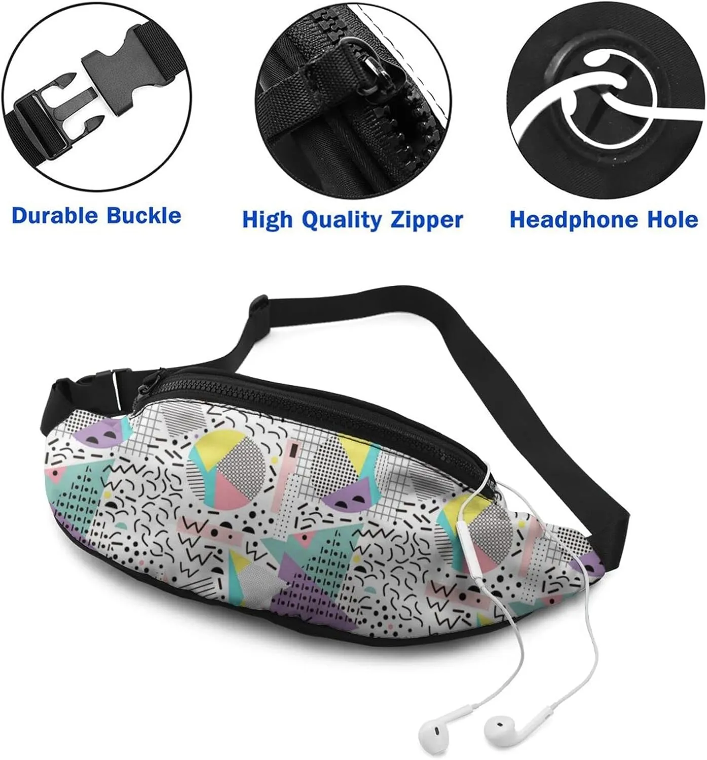 Retro 80S 90S Fanny Waist Bag Pack Casual Chest Bag Waist Packs Everywhere Belt Bag Sling Bag for Women Men