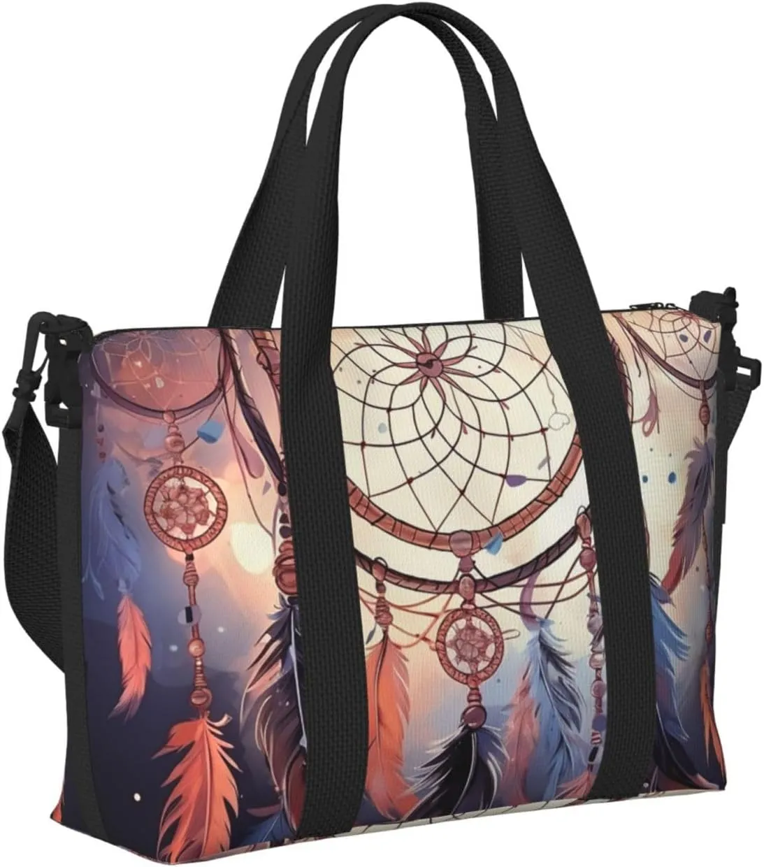 Sports Gym Bag for Women Men Travel Duffel Bag Tote Native American Dream Catcher Weekender Bag Canvas Carry on Overnight Bag for Travel Swimming Fitness Workout Sports Duffle Bag