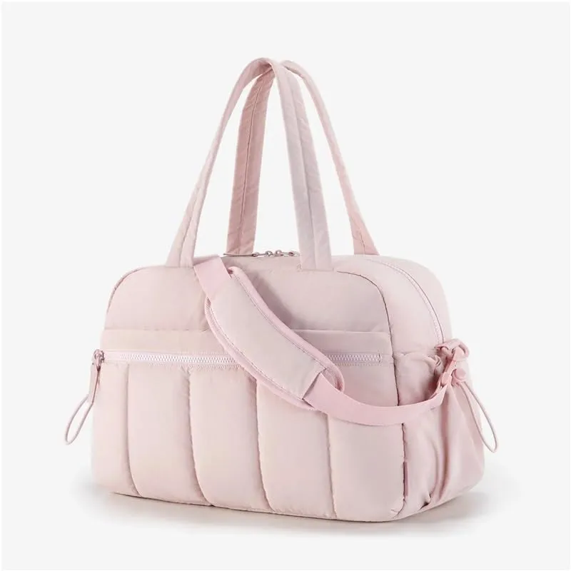 Travel Duffel Bag Gym Bag for Women with Wet Pocket Carry on Weekender Bags Waterproof Hand Luggage Airport Cabin Bag(Pink)