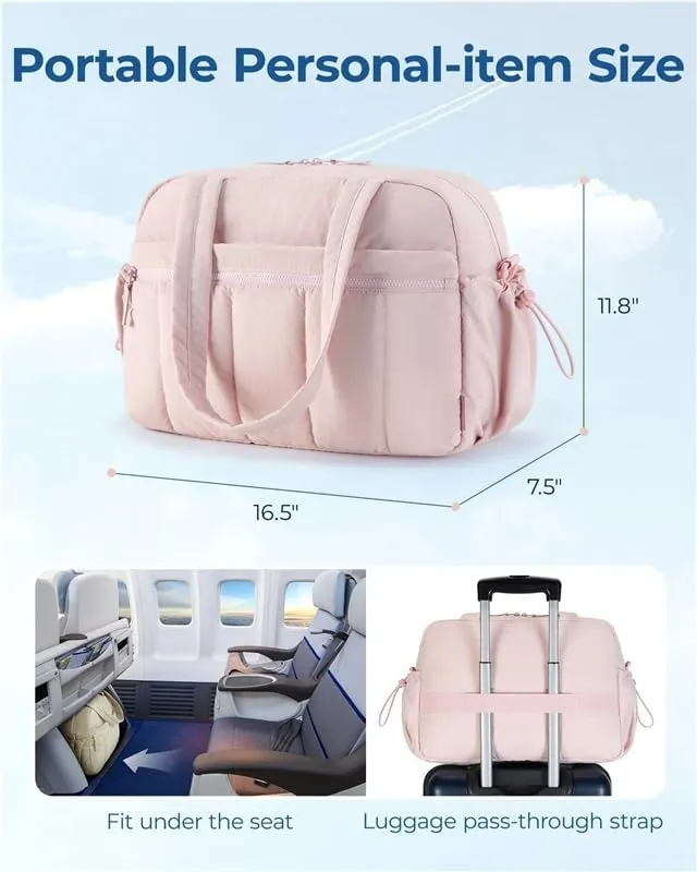 Travel Duffel Bag Gym Bag for Women with Wet Pocket Carry on Weekender Bags Waterproof Hand Luggage Airport Cabin Bag(Pink)