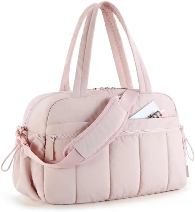 Travel Duffel Bag Gym Bag for Women with Wet Pocket Carry on Weekender Bags Waterproof Hand Luggage Airport Cabin Bag(Pink)