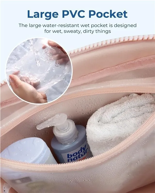 Travel Duffel Bag Gym Bag for Women with Wet Pocket Carry on Weekender Bags Waterproof Hand Luggage Airport Cabin Bag(Pink)