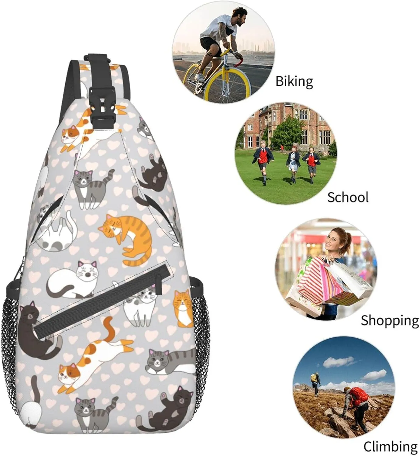 VOOHDDY Sling Bag For Women Men Travel Hiking Backpack Crossbody Shoulder Chest Bags Casual Daypack Sport