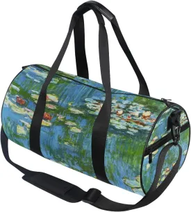 WIHVE Sports Duffel Bag Monet Water Lilies Willow Gym Travel Hiking Luggage Bag for Men and Women