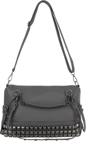 Women Punk Rivet Tote Satchel Handbags Large Capacity Studded Shoulder Bag Nightclub Hobo Cross Body Bag Purse