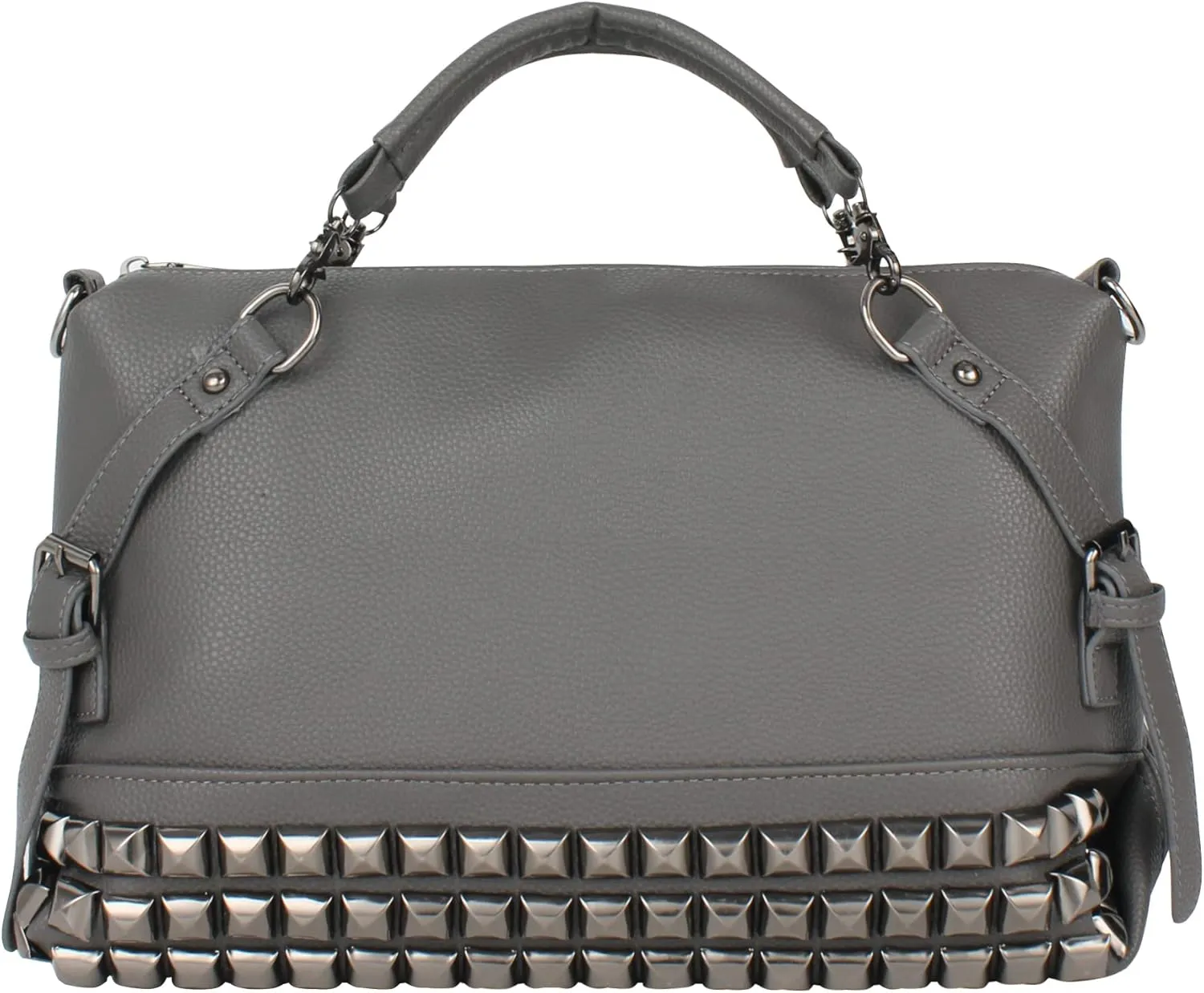 Women Punk Rivet Tote Satchel Handbags Large Capacity Studded Shoulder Bag Nightclub Hobo Cross Body Bag Purse