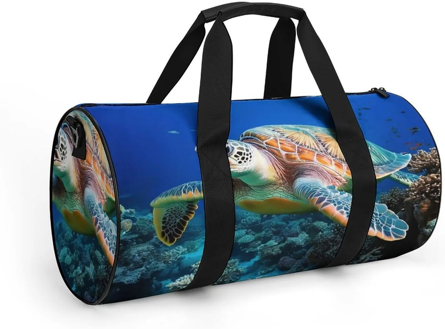 Womens Sports Gym Bag Ocean Giant Sea Turtles Overnight Duffel Bag with Pocket Portable Waterproof Travel Fitness Handbag