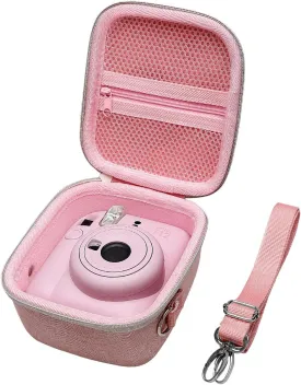 XANAD Pink Case for Fujifilm Instax Mini 12 / Mini 11 / Mini 10 / Mini 9 / Mini 8 / Mini 7 Instant Camera - Storage Protective Carrying Bag with Shoulder Strap, ZDXTDMJ472 US