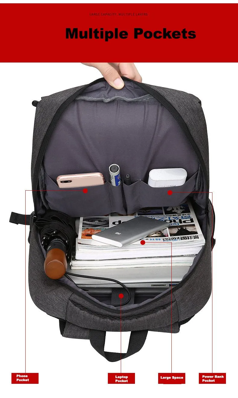 Yokai Japanese Backpack 15.6 inch Men Military Grade Backpack Water Resistant USB Charger Port