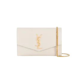 YSL Uptown Envelope Bag - Soft White