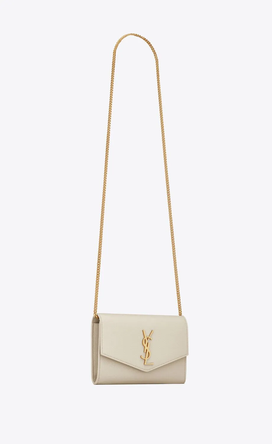 YSL Uptown Envelope Bag - Soft White