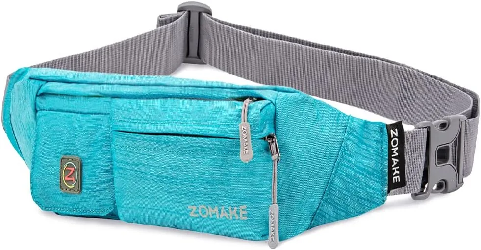 ZOMAKE Small Crossbody Fanny Pack for Women Men, Runner Belt Bag with Adjustable Strap, Water Resistant Waist Bag for Running